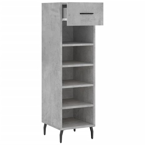 Schoenenkast 30x35x105 cm bewerkt hout betongrijs 5