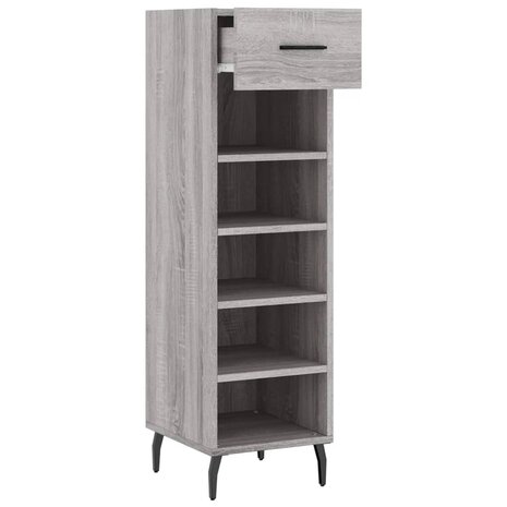 Schoenenkast 30x35x105 cm bewerkt hout grijs sonoma eikenkleur 5