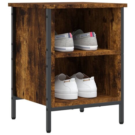 Schoenenkast 38x35x50 cm bewerkt hout gerookt eikenkleurig 3