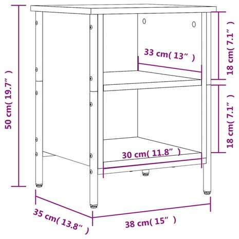 Schoenenkast 38x35x50 cm bewerkt hout gerookt eikenkleurig 9