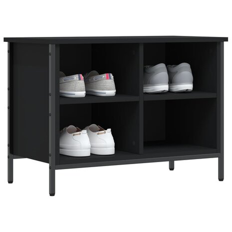 Schoenenkast 69x35x50 cm bewerkt hout zwart 3