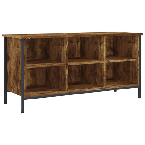 Schoenenkast 100x35x50 cm bewerkt hout gerookt eikenkleurig 2