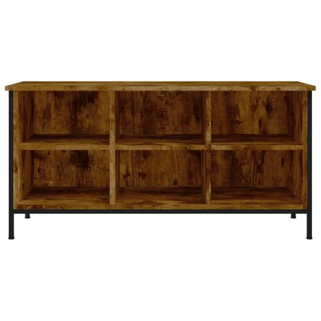 Schoenenkast 100x35x50 cm bewerkt hout gerookt eikenkleurig 5