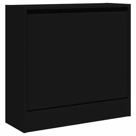 Schoenenkast 60x21x57 cm bewerkt hout zwart 4