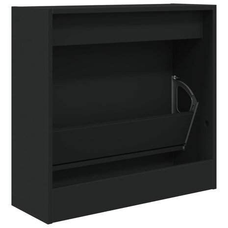 Schoenenkast 60x21x57 cm bewerkt hout zwart 7