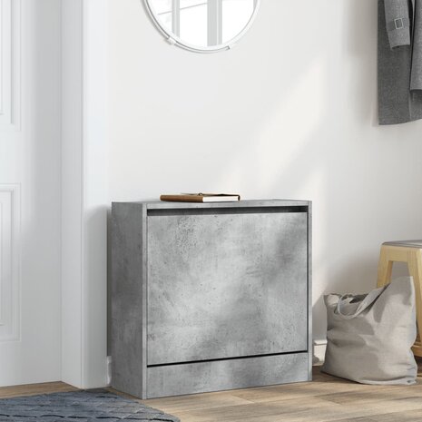 Schoenenkast 60x21x57 cm bewerkt hout betongrijs 3
