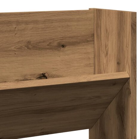 Wandschoenenkast 80x18x90 cm bewerkt hout artisanaal eikenkleur 7