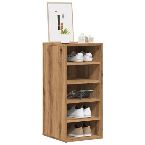 Schoenenkast 32x35x70 cm bewerkt hout artisanaal eikenkleur 1