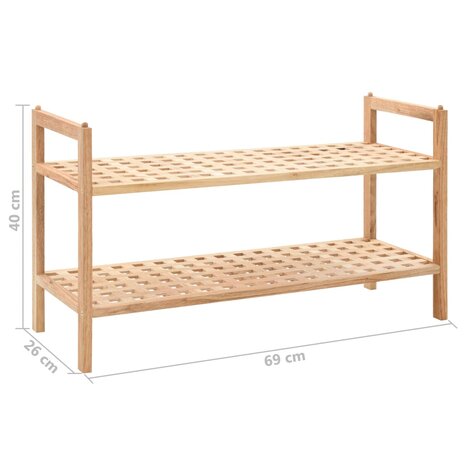 Schoenenrek 69x26x40 cm massief walnotenhout 6
