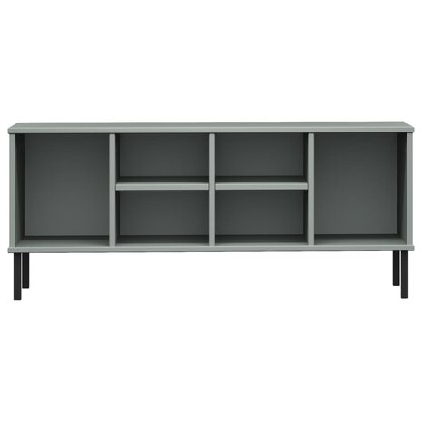 Schoenenrek met metalen poten OSLO 106x35x45 cm grenen grijs 4