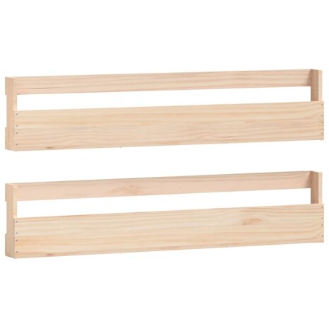 Wandschoenenrekken 2 st 110x9x23 cm massief grenenhout 2