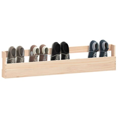 Wandschoenenrekken 2 st 110x9x23 cm massief grenenhout 4