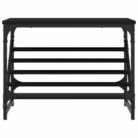 Schoenenrek 60x30x45 cm bewerkt hout zwart 4