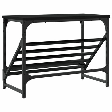 Schoenenrek 60x30x45 cm bewerkt hout zwart 6