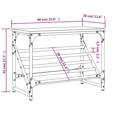 Schoenenrek 60x30x45 cm bewerkt hout zwart 9