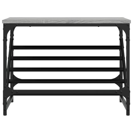 Schoenenrek 60x30x45 cm bewerkt hout grijs sonoma 4