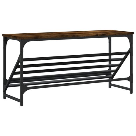 Schoenenrek 90x30x45 cm bewerkt hout gerookt eikenkleurig 6