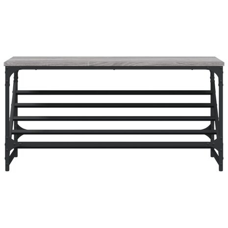 Schoenenrek 90x30x45 cm bewerkt hout grijs sonoma eikenkleurig 4
