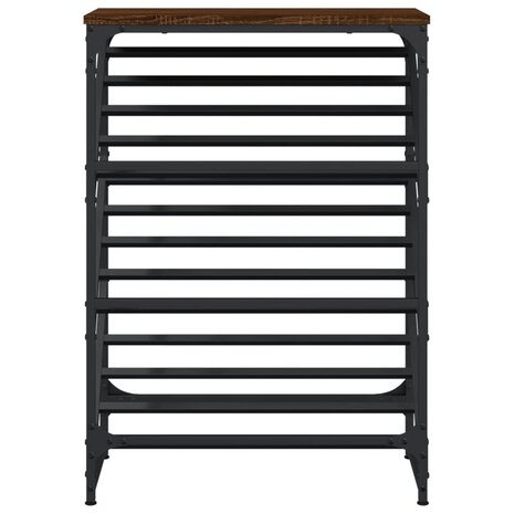 Schoenenrek 60x30x85 cm bewerkt hout bruin eikenkleur 4
