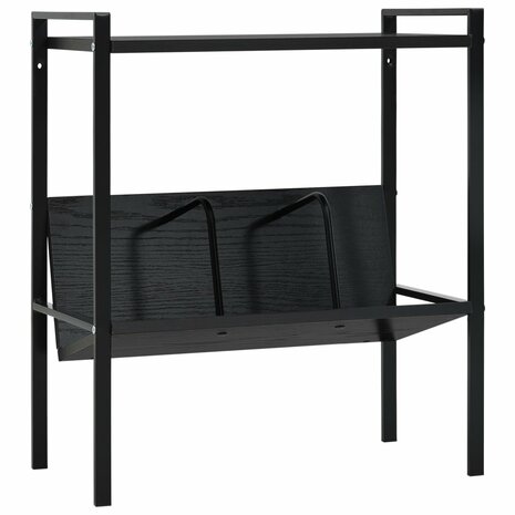 Boekenkast met 2 schappen 52x28x59 cm bewerkt hout zwart 1
