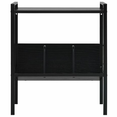 Boekenkast met 2 schappen 52x28x59 cm bewerkt hout zwart 3
