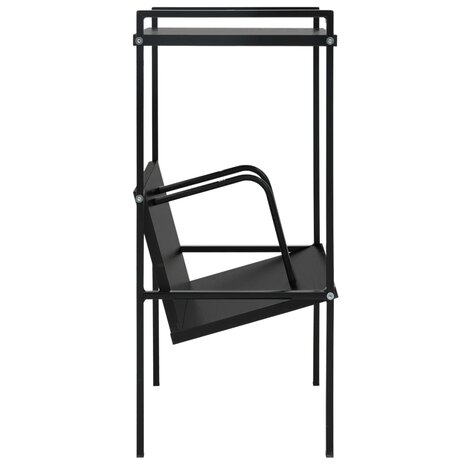 Boekenkast met 2 schappen 52x28x59 cm bewerkt hout zwart 4