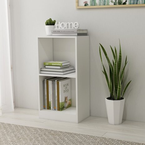 Boekenkast 40x24x75 cm bewerkt hout wit 1