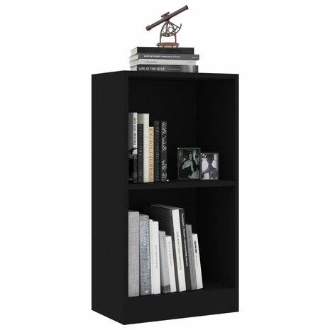 Boekenkast 40x24x75 cm bewerkt hout zwart 3