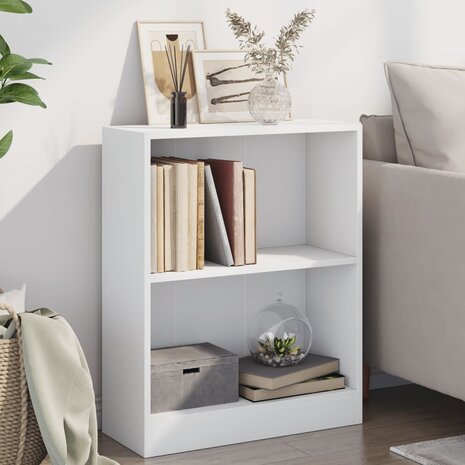 Boekenkast 60x24x76 cm bewerkt hout wit 1