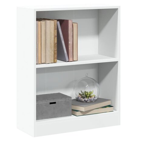 Boekenkast 60x24x76 cm bewerkt hout wit 4