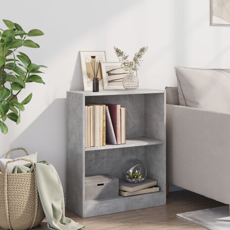 Boekenkast 60x24x76 cm bewerkt hout betongrijs 3