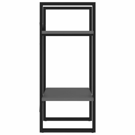 Boekenkast met 2 schappen 40x30x70 cm bewerkt hout grijs 6