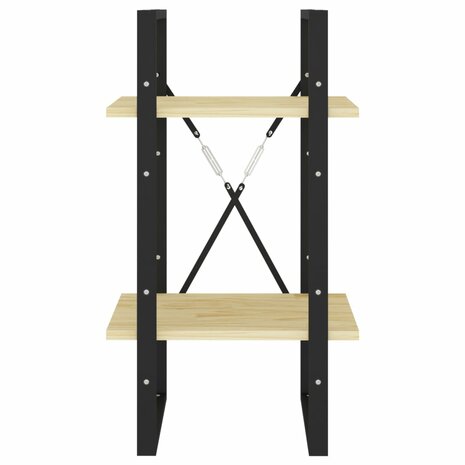 Boekenkast met 2 schappen 40x30x70 cm massief grenenhout 5