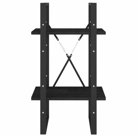 Boekenkast met 2 schappen 40x30x70 cm massief grenenhout zwart 5