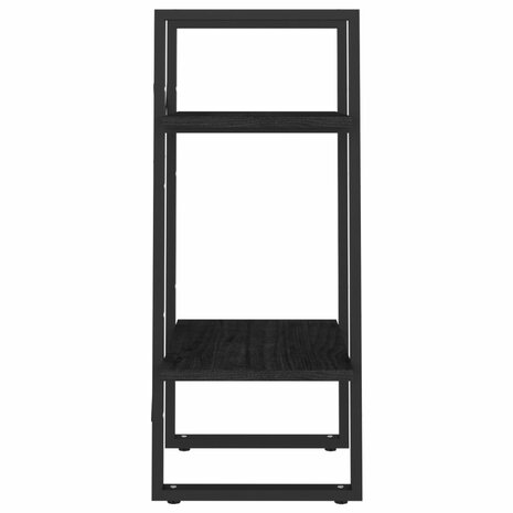 Boekenkast met 2 schappen 40x30x70 cm massief grenenhout zwart 6