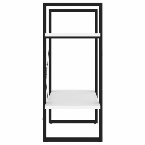 Boekenkast met 2 schappen 60x30x70 cm bewerkt hout wit 6