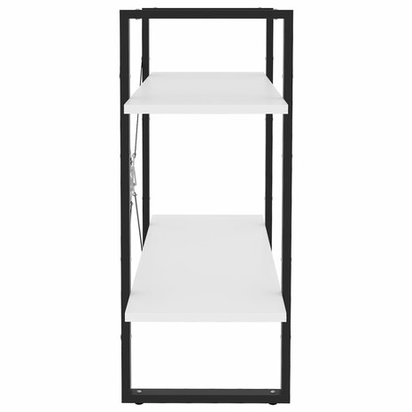 Boekenkast met 2 schappen 80x30x70 cm spaanplaat wit 5