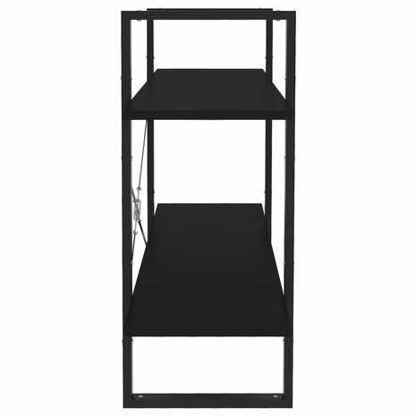 Boekenkast met 2 schappen 100x30x70 cm spaanplaat zwart 6