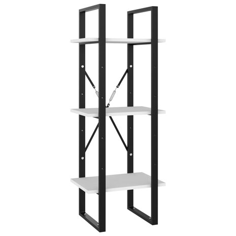 Boekenkast met 3 schappen 40x30x105 cm bewerkt hout wit 2