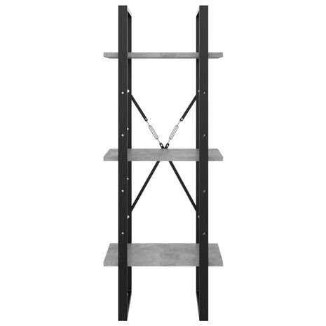 Boekenkast met 3 schappen 40x30x105 cm bewerkt hout betongrijs 5
