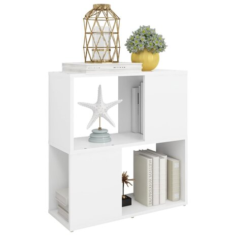 Boekenkast 60x24x63 cm bewerkt hout wit 5