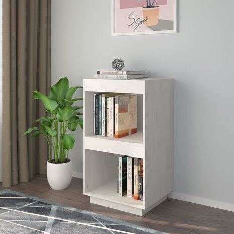 Boekenkast 40x35x71 cm massief grenenhout wit 1