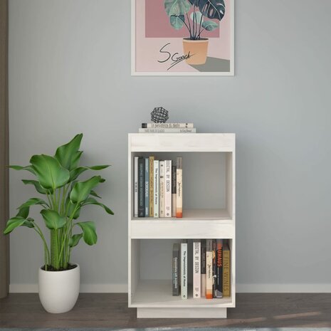 Boekenkast 40x35x71 cm massief grenenhout wit 3