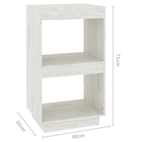 Boekenkast 40x35x71 cm massief grenenhout wit 8
