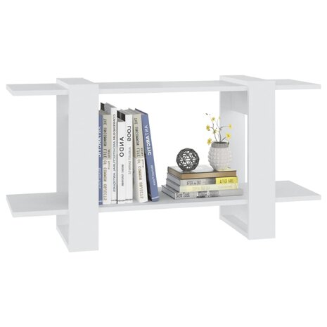 Boekenkast 100x30x51 cm bewerkt hout wit 5