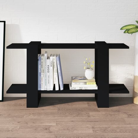 Boekenkast 100x30x51 cm bewerkt hout zwart 1