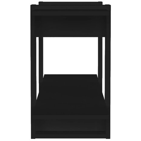 Boekenkast 100x30x51 cm bewerkt hout zwart 4