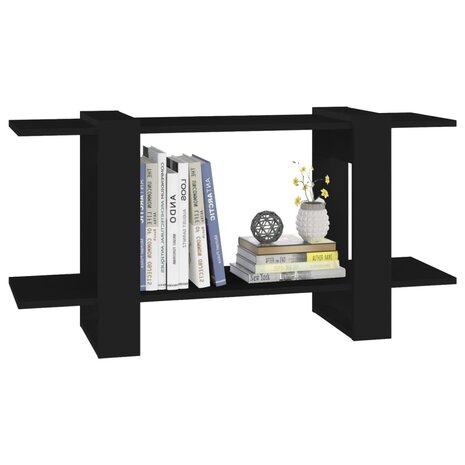 Boekenkast 100x30x51 cm bewerkt hout zwart 5