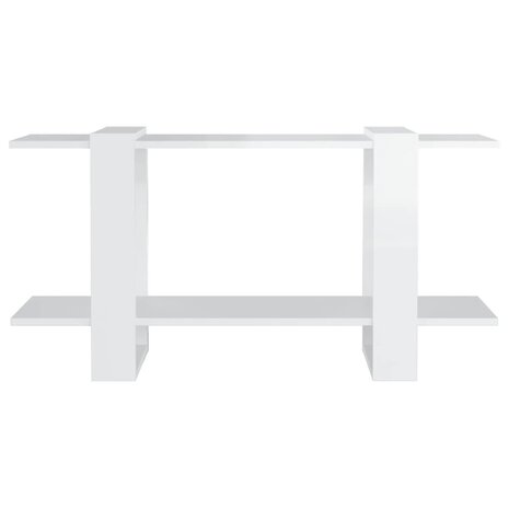 Boekenkast 100x30x51 cm bewerkt hout hoogglans wit 3