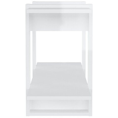 Boekenkast 100x30x51 cm bewerkt hout hoogglans wit 4
